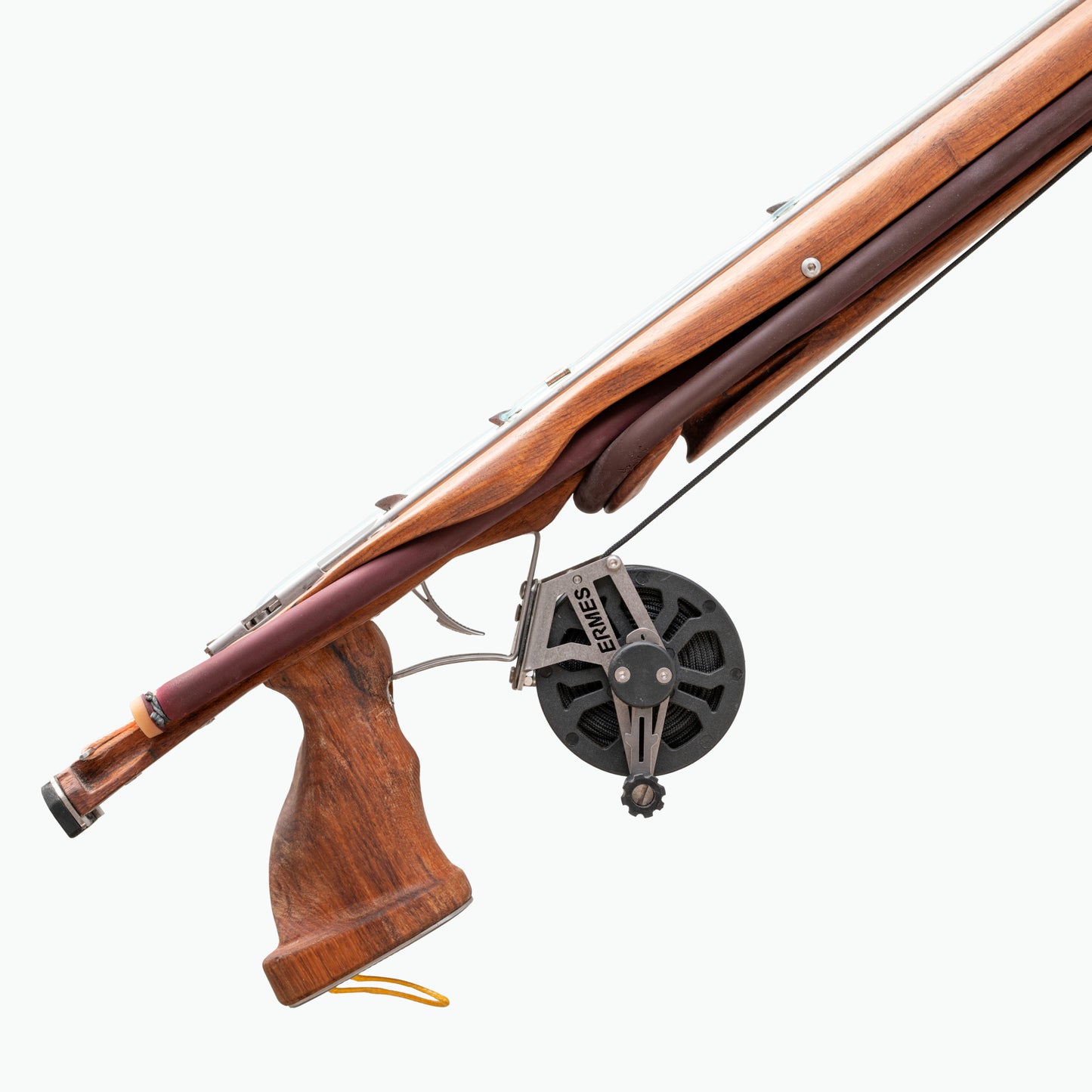 Close up photo of speargun reel spike.